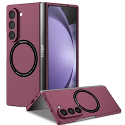 Ultra - Thin Magnetic Skin Case for Wireless Charging Protection (Wine Red)