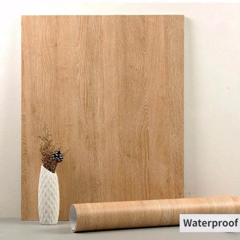 ความกว้าง 90 ซม.กันน้ําไม้สติกเกอร์ประตูตู้เดสก์ท็อปโมเดิร์นเฟอร์นิเจอร์ Renovation Peel และ Stick วอลล์เปเปอร์ 1