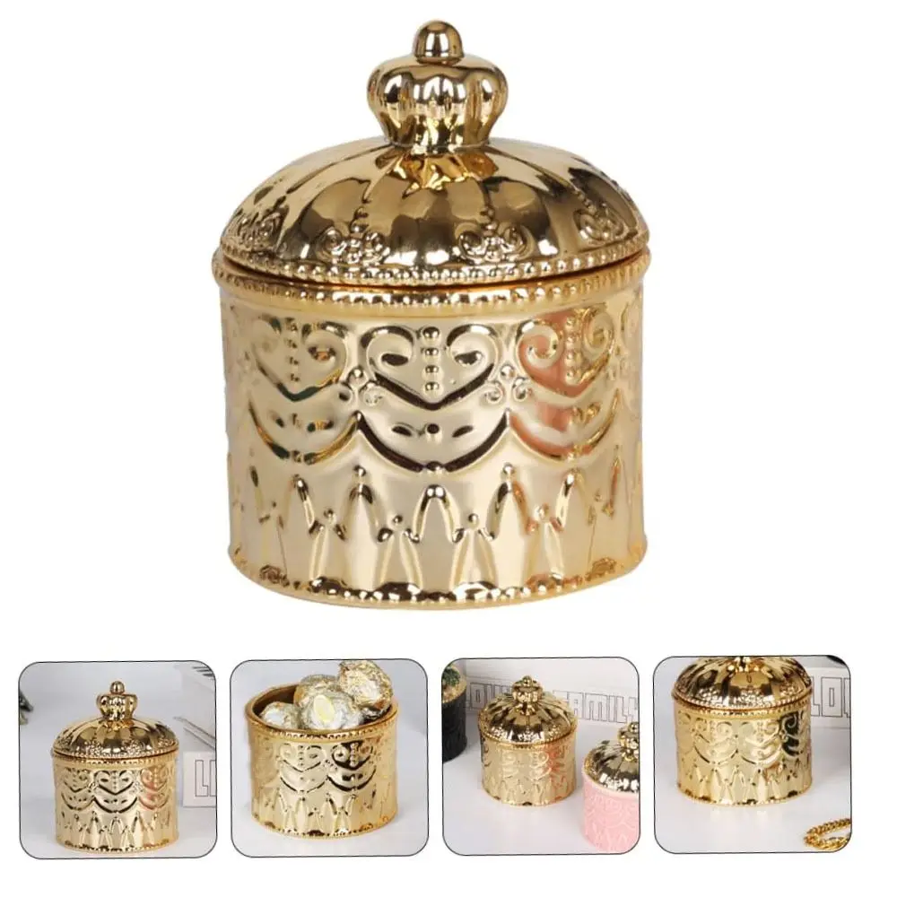 

Vintage Jewelery Box Antique Decor Ceramic Durable Jewelry Organizer Reusable Colorful Trinket Storage Box Kitchen Canister