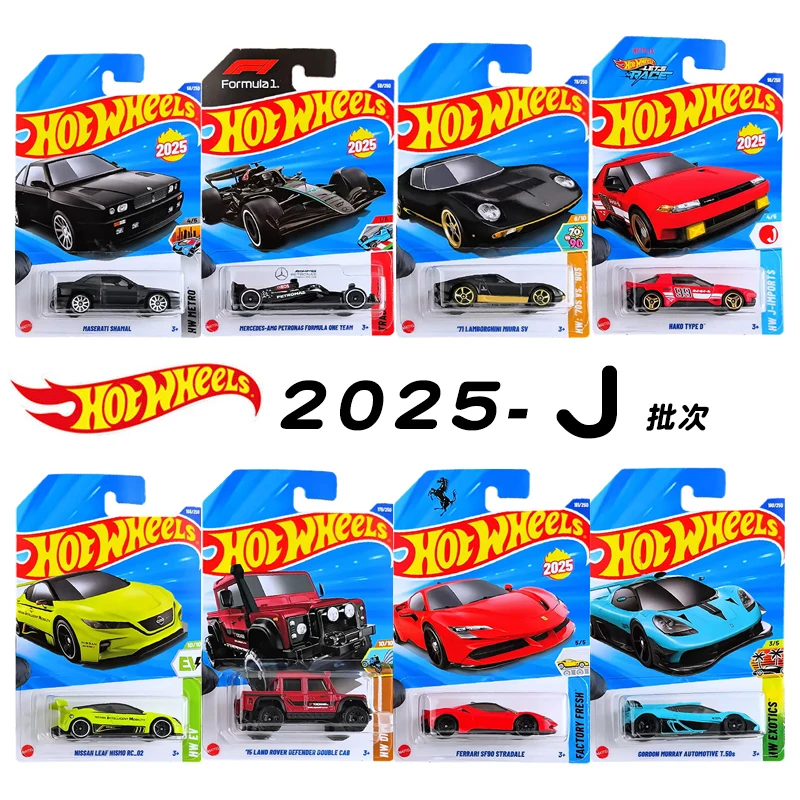 25J Original Hot Wheels Car 1/64 Diecast Lamborghini Miura Sv Maserati Shamal Toyota Gr86 Cup Vehicle Model Toys for Boys Gift