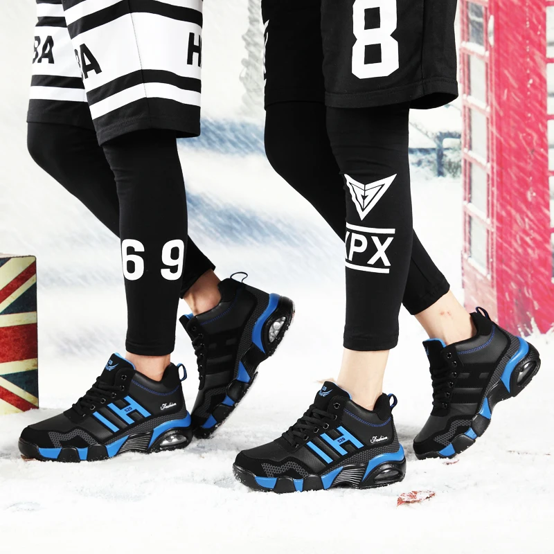 Outdoor Boots Chelsea Boots Winter PU Leather Boots Men Sneakers Waterproof Warm Trekking Work Casual Shoes Man Autumn Anti-slip High-top Hiking Sports