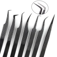 Private logo,MOQ 10 pcs Fiber Tip Lash Extension Tweezer, Titanium Black Eyelash Nano Tip Tweezer for Lash Tech Supplier 2