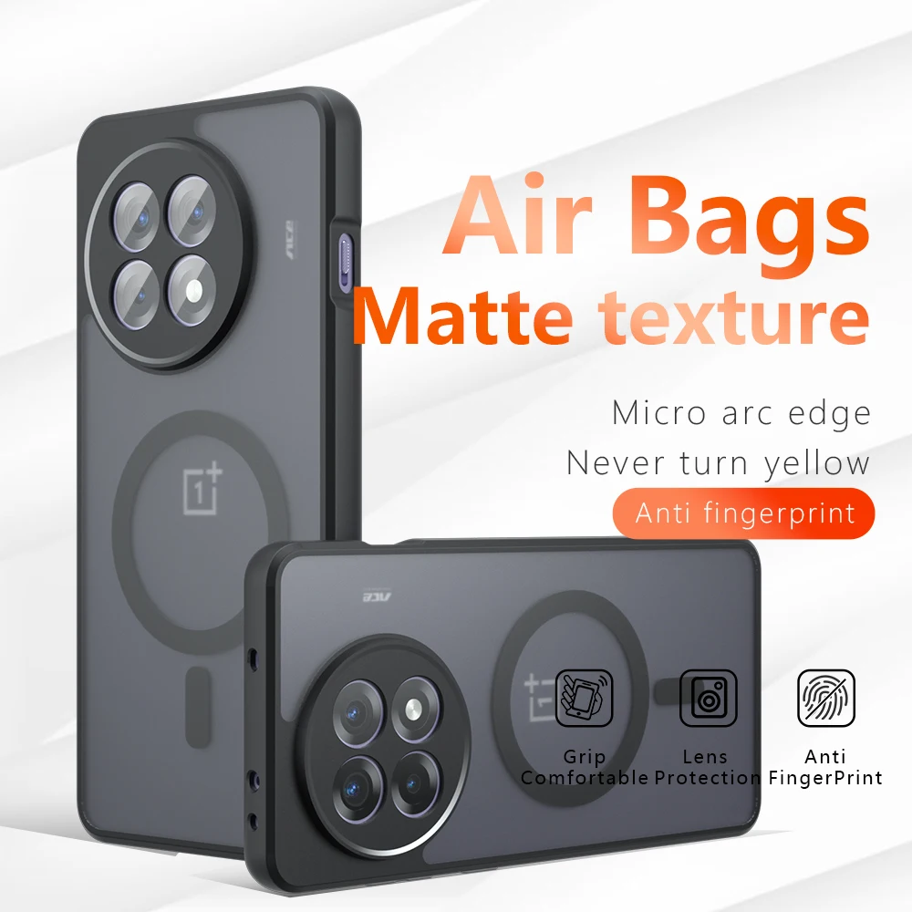 Magnetic Magsafe-Compatible Acrylic Shockproof Case with Soft Edge Bumper