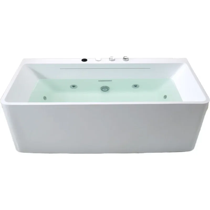 

Customized 1.3m-1.7m waterfall surfing massage bathtub for home use adult constant temperature acrylic bath small bathtub
