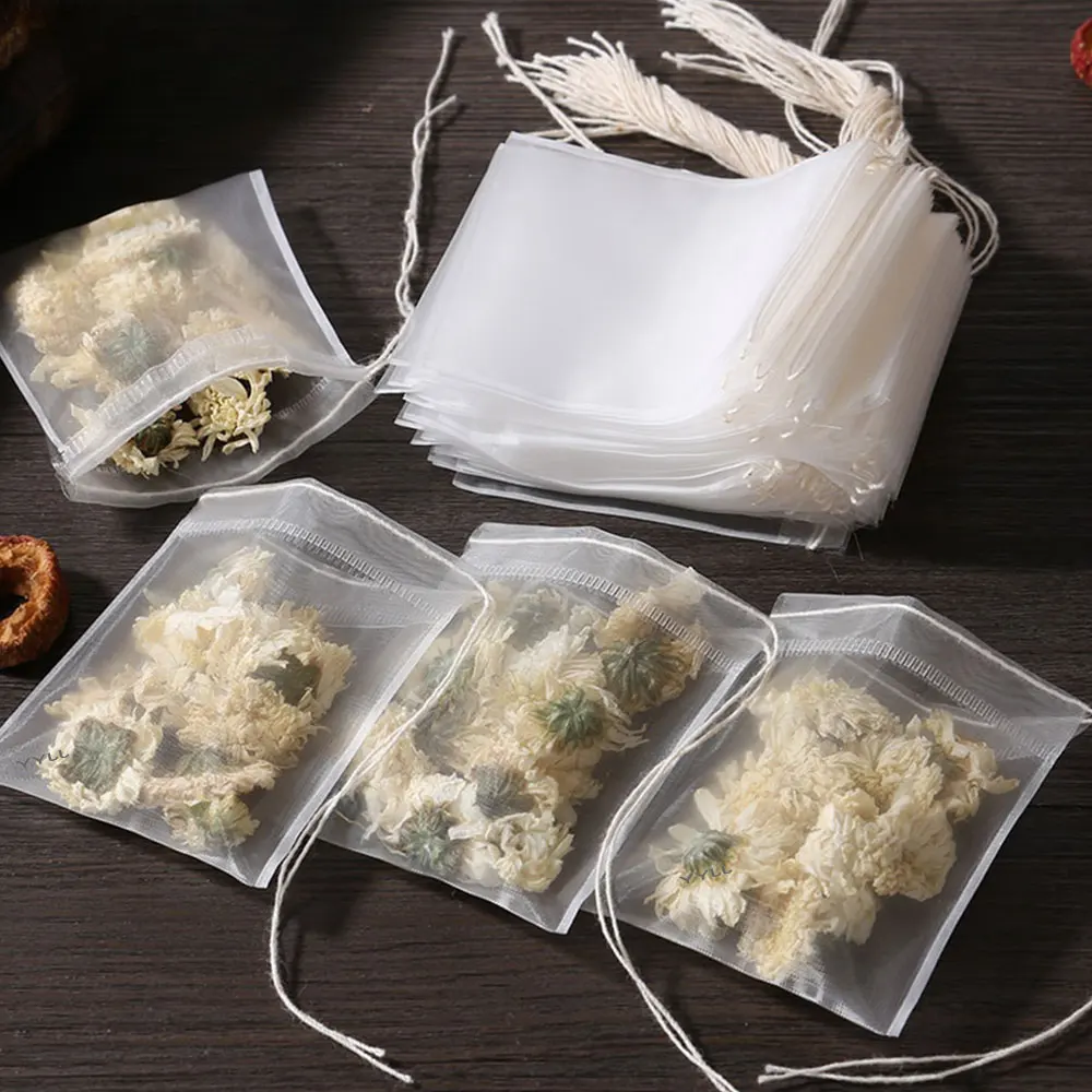 100-piece Disposable Tea Bag Filter Bag with Rope Seal Food Grade Non-woven Spice Filter disposable tea filter bags disposable tea bags