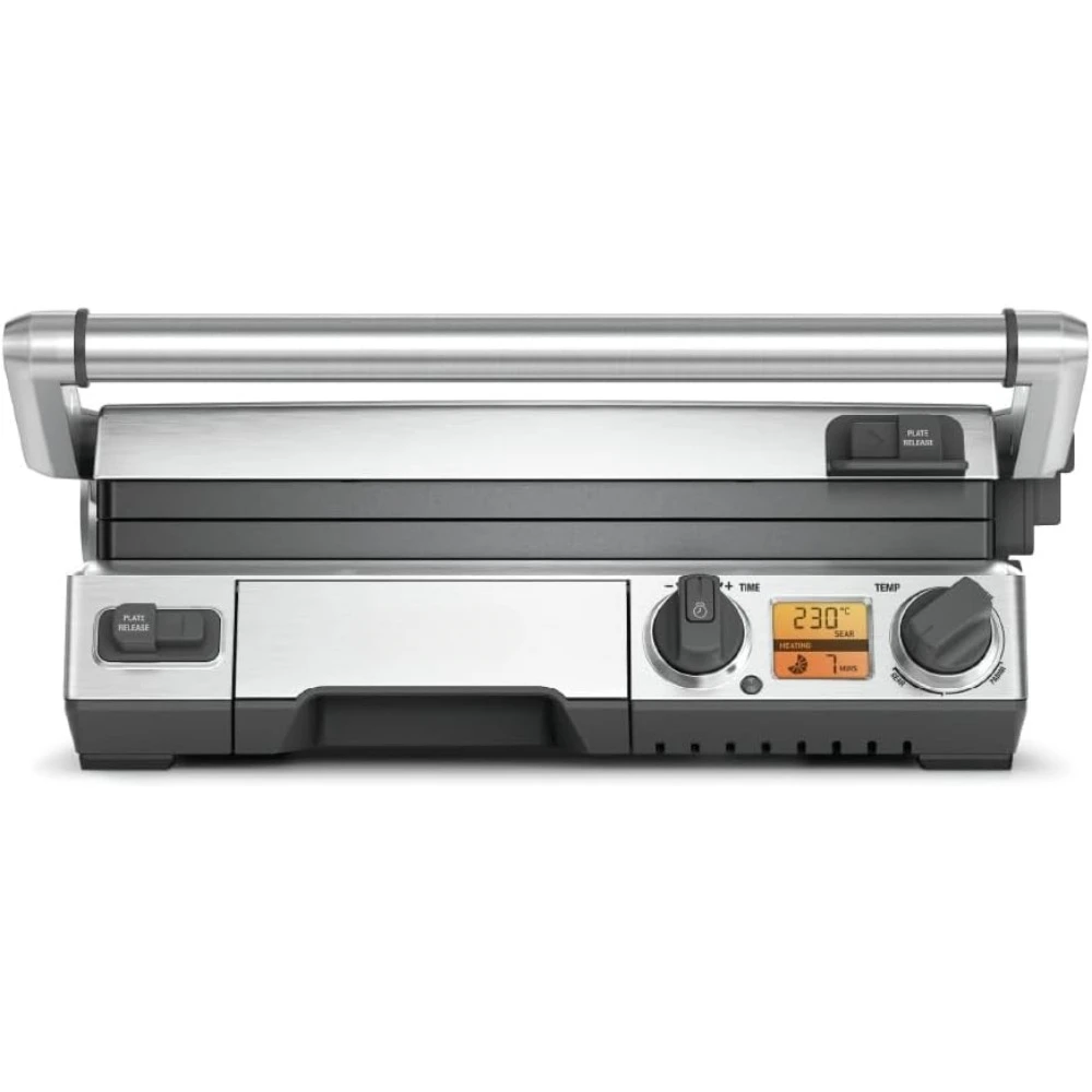 BGR820XL Smart Grill, Electric Countertop Grill, Brushed Stainless Steel., 14" x 14" x 5 3/4"