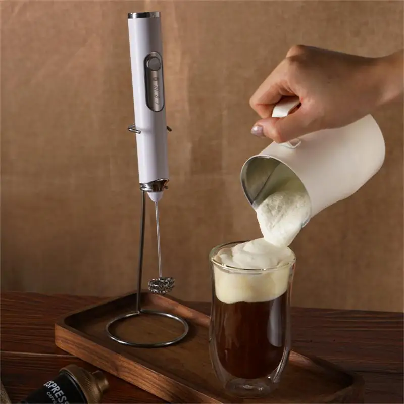 Portable Electric Milk Frother Foam Maker Rechargeable Handheld Foamer  Blenders High Speeds Drink Mixer Coffee Frothing Wand