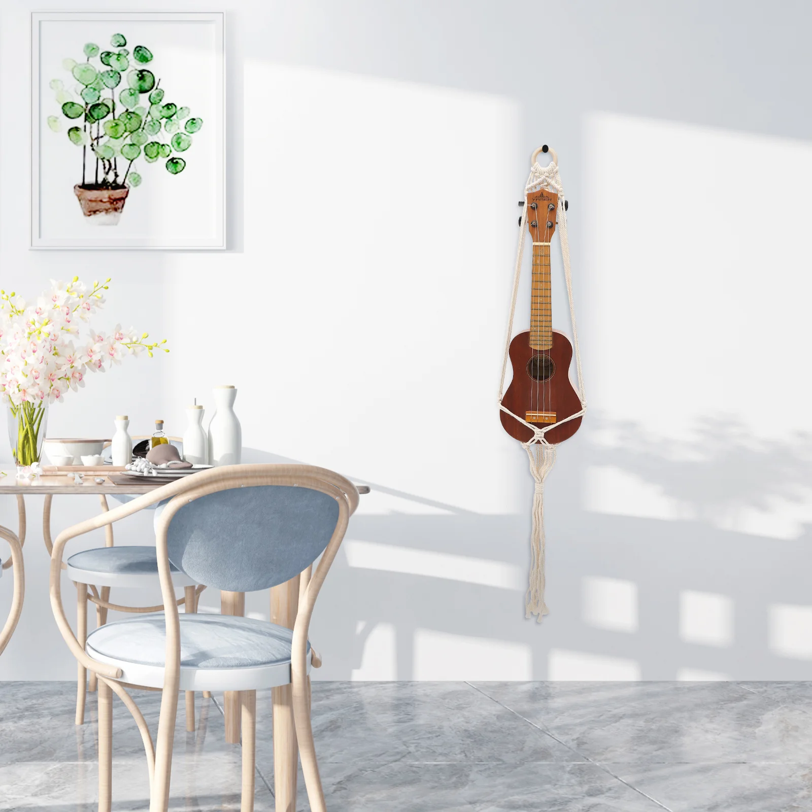 

Guitar Hanger Coat Hangers Wall-mounted Net Stand Woven Ukulele Erhu Cotton Holder Rope