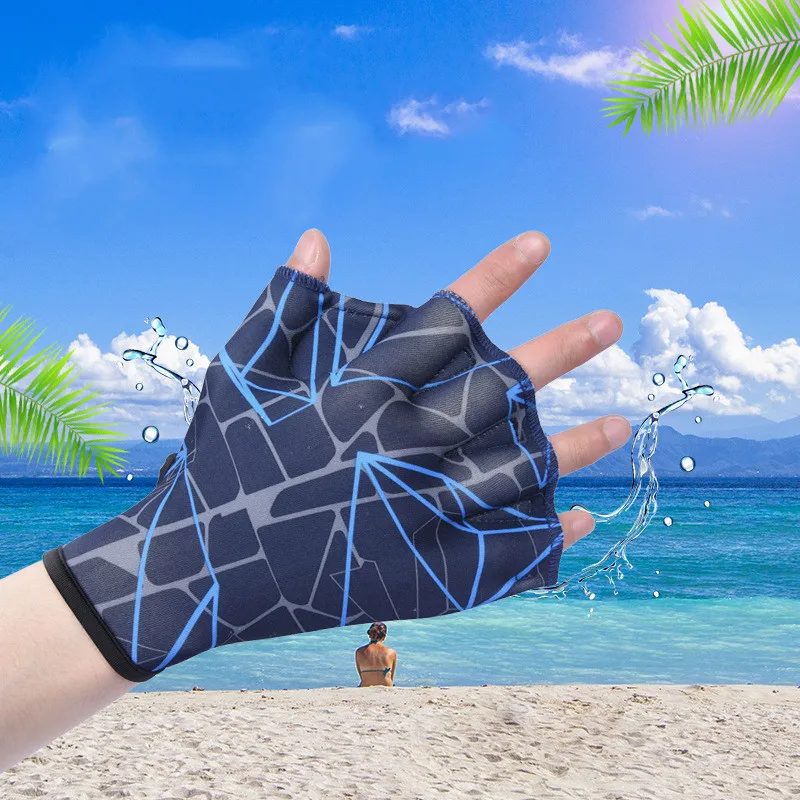 Elastic Nylon Open Finger bed Swimming Glove For Children Women Men