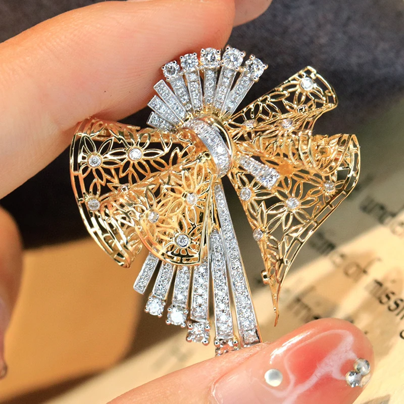 S31ee4d89416d4e2e931eadc5a69ebf714 Aazuo Fine Jewelry 18K Pure White Gold Natural Real Diamonds Original Luxury Brooch&Necklace Gifted For Women Birthday