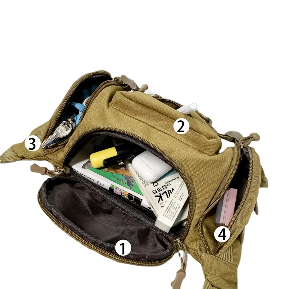 Tactical Chest Bags Waterproof Oxford Men's Belt Fanny Pack Shoulder Messenger Bag Large Capacity Travel City Jogging Bags
