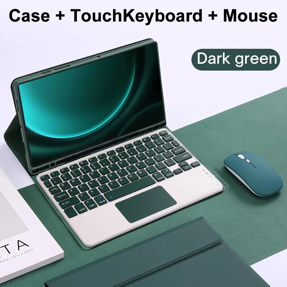Premium Leather Tablet Case with Detachable Bluetooth Keyboard