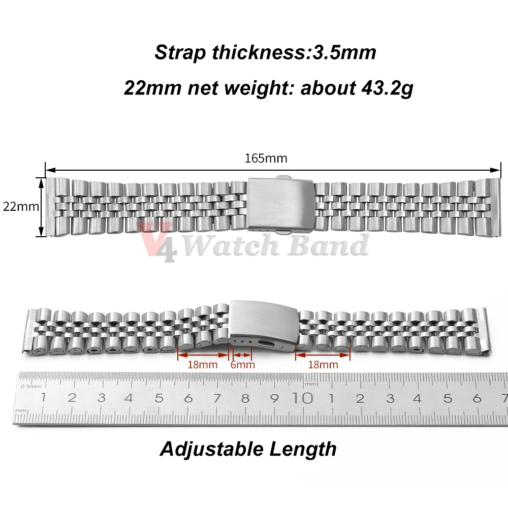 Stainless Steel Silver & Gold Watch Band – Universal Smartwatch Replacement Bracelet