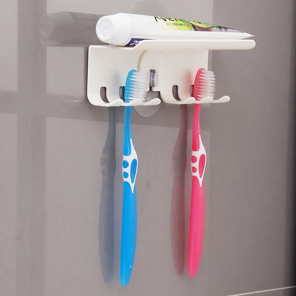 Wall-mounted Toothbrush Holder Multifunctional Storage Hook Creative Punch-free Storage Rack Organizer Bathroom Accessories Gift