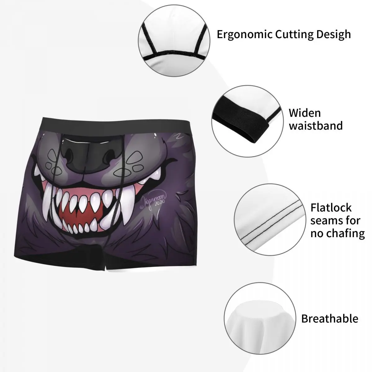 Grey Wolf Animal Mouth Meme Underpants Breathbale Panties Male Underwear  Print Shorts Boxer Briefs - AliExpress