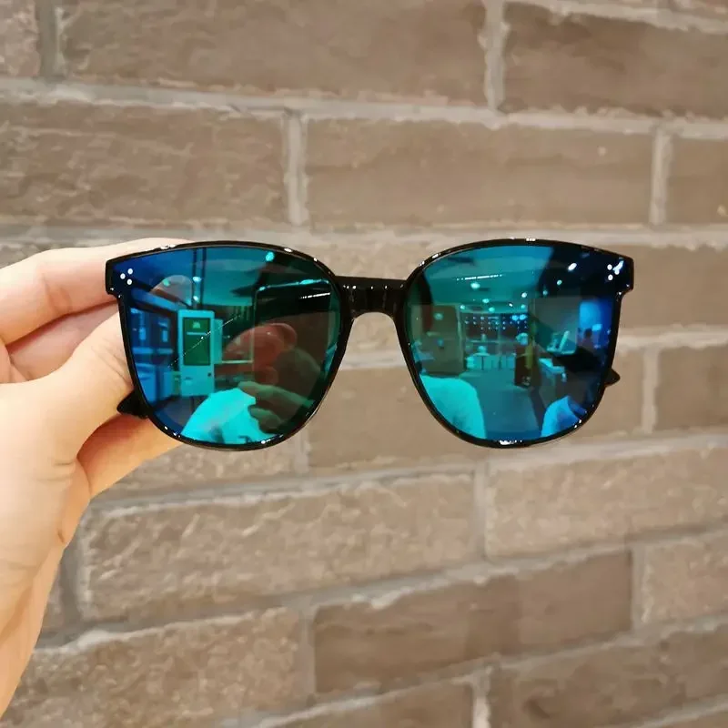 Children Shape Round Sunglasses Girl Boy Shiny Coating Double Color Vintage Sunglasses UV Protection Glasses Child Goggles kids sunglasses children sunglasses