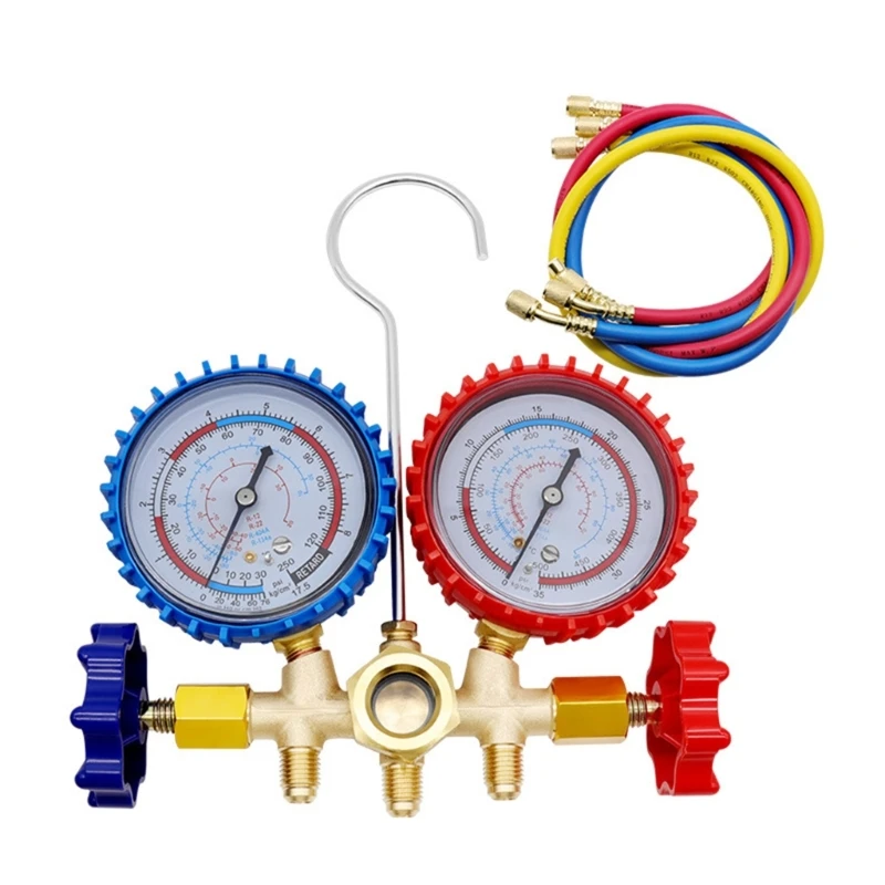 

Convenient 2 Valves Gauge Set HVAC Diagnostic Set for R134a R22 R404a Easy to Use Tool 1/4 for Maintenance & Drop Shipping
