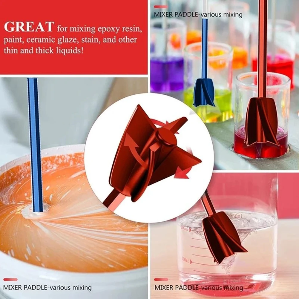 4Pcs Epoxy Mixer Drill Attachment For Reusable Paint And Resin Mixer Paddle  For Mixing Epoxy Resin/paint/ceramic Glaze/stain - AliExpress