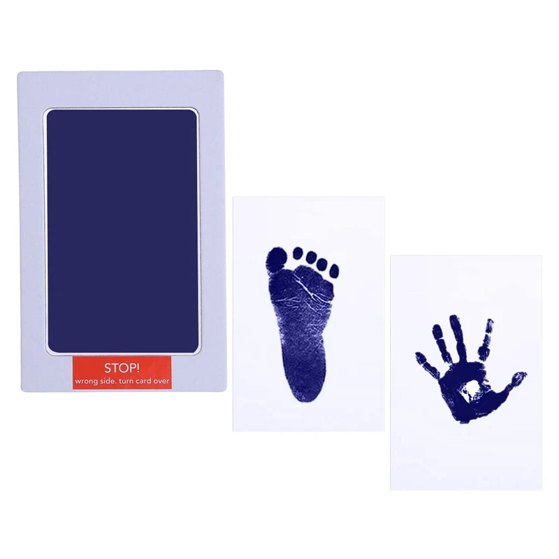 Beautiful Baby Clay Handprint Footprint Kit Newborn Inkpad W/ Wood