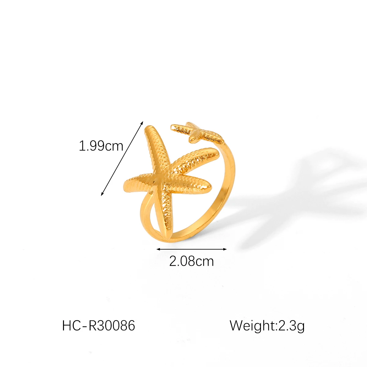 Elegante Edelstahl Big Bloom Blumenringe für Frauen Goldfarbe Sonne Seestern Offener Ring Fingerschmuck Hochzeit Ihr Geschenk Punk – Detail 17