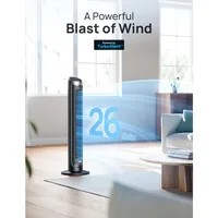 Tower Fans for Bedroom, 90° Oscillating Fans for indoors, 4 Modes 5 Speeds Max 26ft/s, 12H Timer, LED Display with Touch, 2