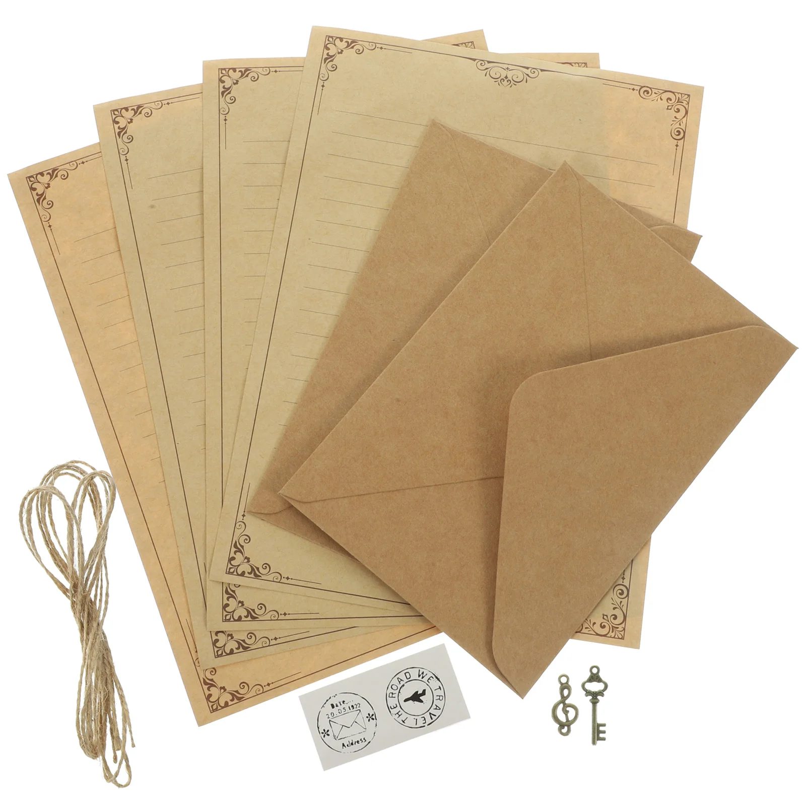 

2 Sets Blank Travelers Notebook Insert Page DIY Postcard Word Packing Envelope Notebooks Letter Paper and Writing Kit Student