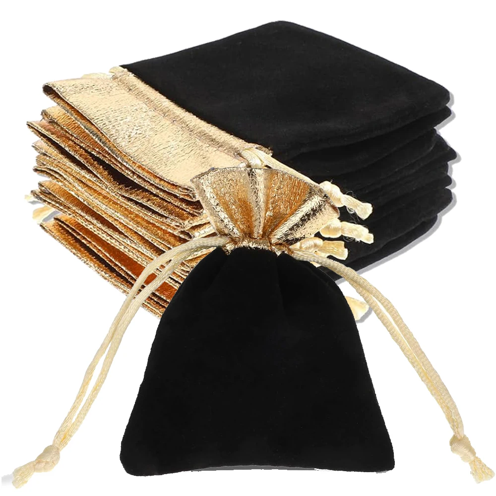 10개 벨벳 끈 선물 가방 보석 파우치 사탕 선물 가방 벨벳 파티 선물 크리스마..