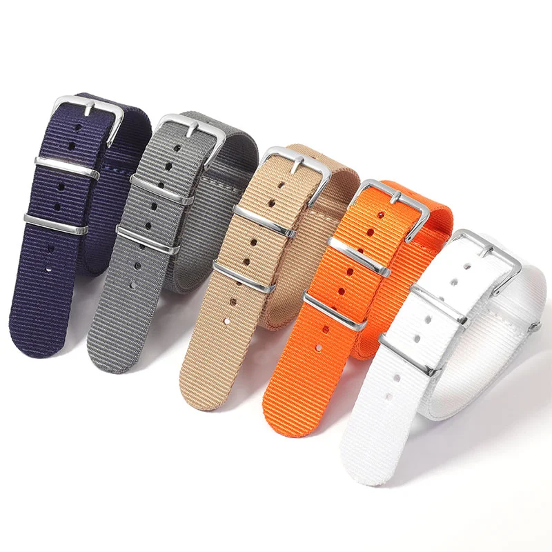 Quick-Speed Nylon Watchband with Stainless Steel Buckle in Canvas - 18, 20, 22mm