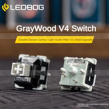 LEOBOG GrayWood V4 V3 Switch Linear POM HIFI Switches for Custom Mechanical Keyboard KIT 3/5Pin DIY Gaming Accessories GMK67 1