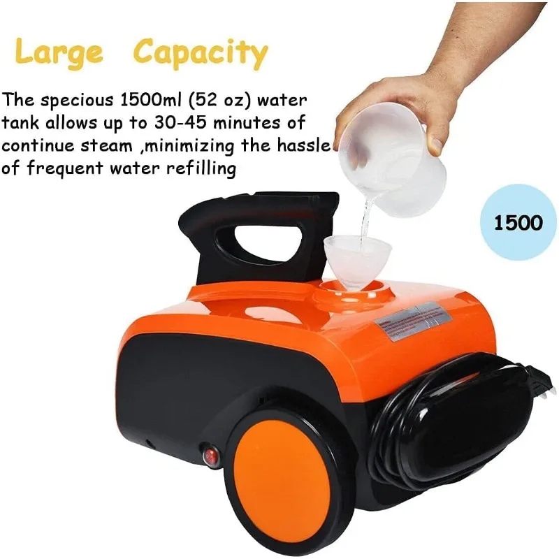 COSTWAY Multipurpose Steam Cleaner with 19 Accessories, Heavy Duty Household Steamer Chemical-Free Cleaning, 1.5L Dual-Tank 3