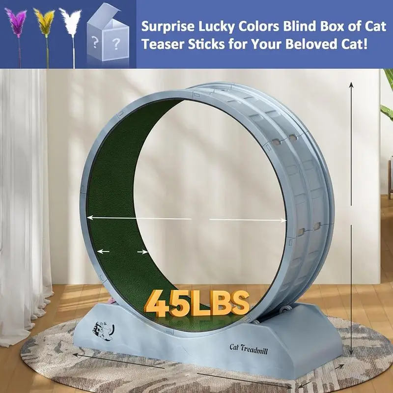Running Wheel For Cats Quiet Workout Equipment For Kitten Large Cat Wheel Exerciser Indoors Safety Kitten Treadmill