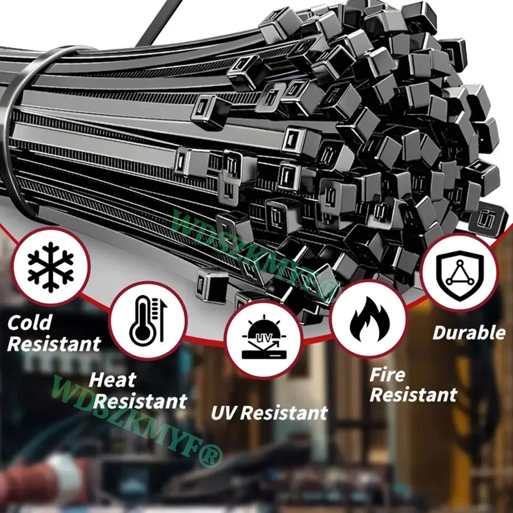 100-1000pcs Plastic Flanges Ties Cable Greenhouse Plastic Straps Velcro Nylon Cable Ties Clamp Self-locking Fastening Wire Ties