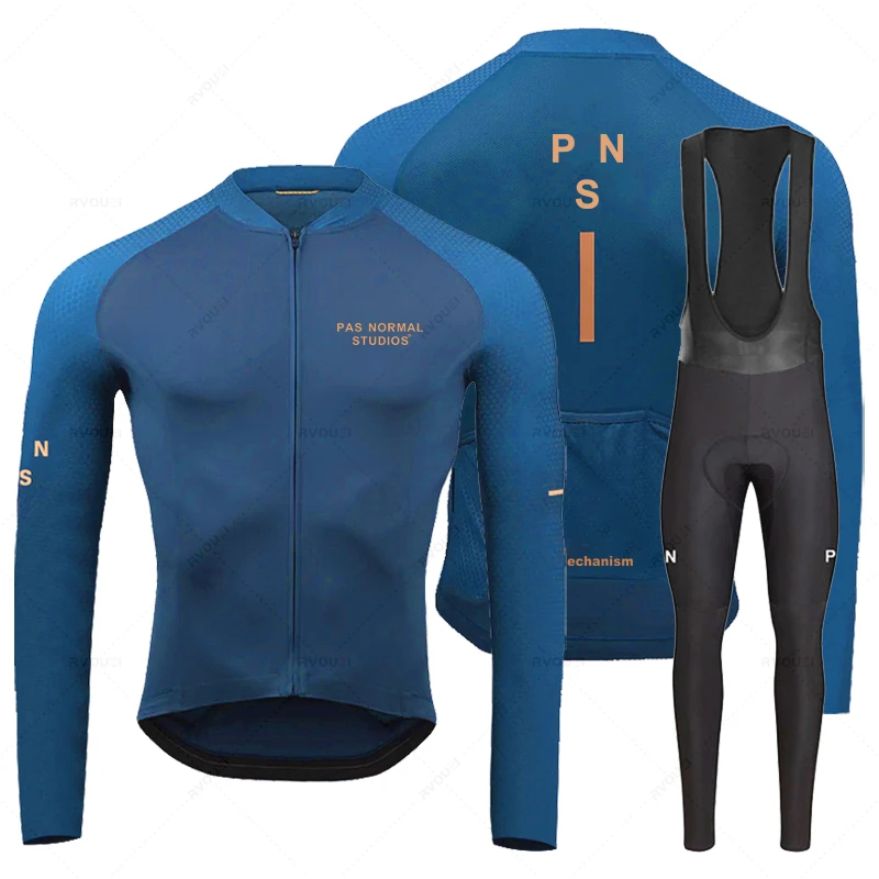 Pns Pro 남성용 사이클링 저지 세트, 긴 소매 자전거 슈트, 19D 젤 패드 바지, 가을 MTB Maillot Ciclismo 의류, 자전거 유니폼, 신제품