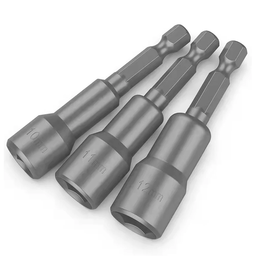 Magnetic Impact Socket Nut Screwdriver 1/4 Hex Key Set Drill Bit Adapter for Power Drills