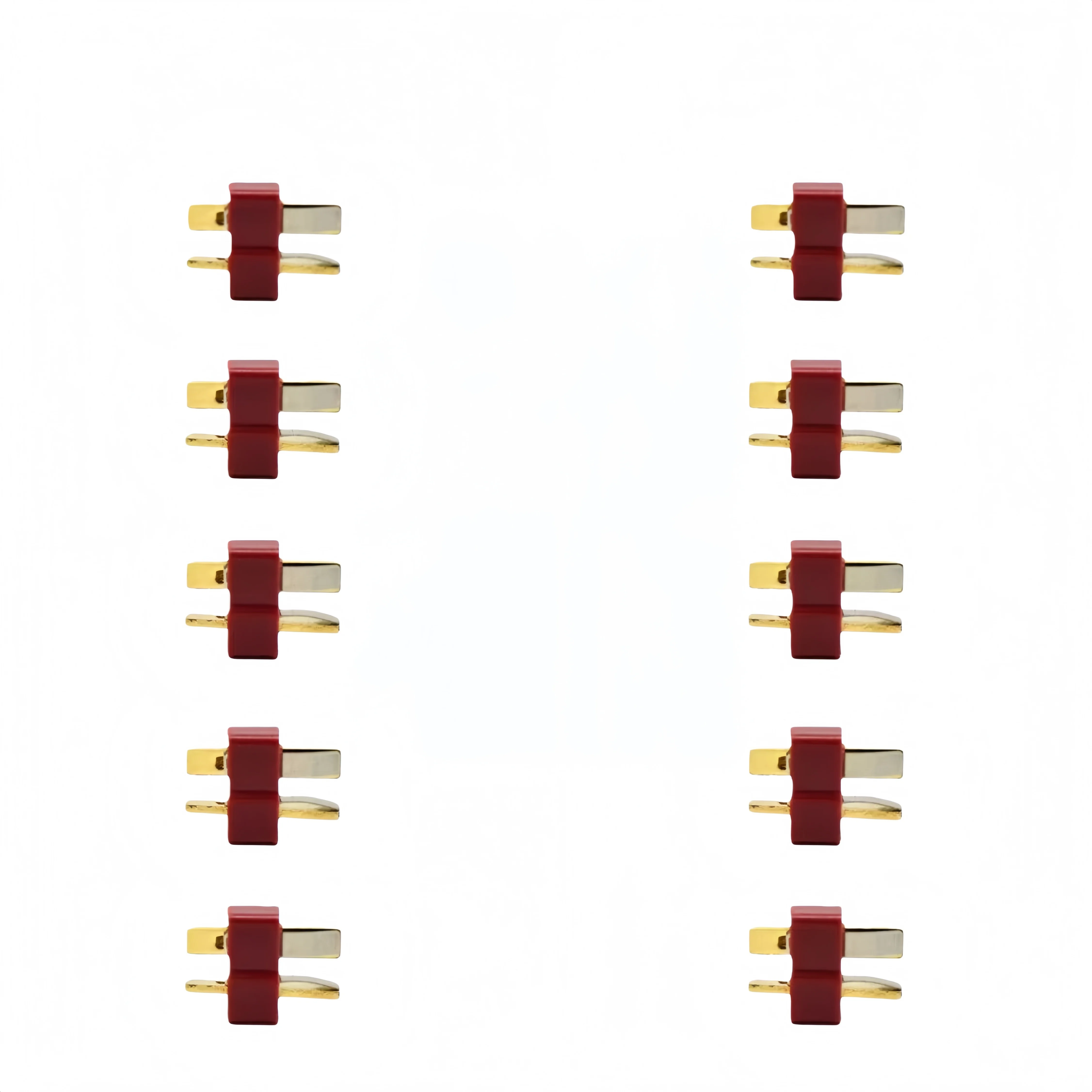 Brass gold-plated T-plug, T-shaped plug, male and female docking, power plug, battery quick plug