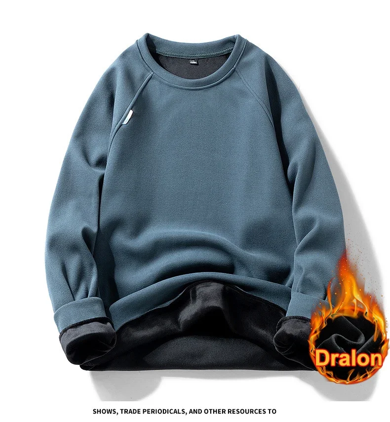 

Dralon Fall and Winter Men Sweater Padded Thickened Bottoming Shirt Men Round Neck Pullover Casual Versatile Warm Top Clothes