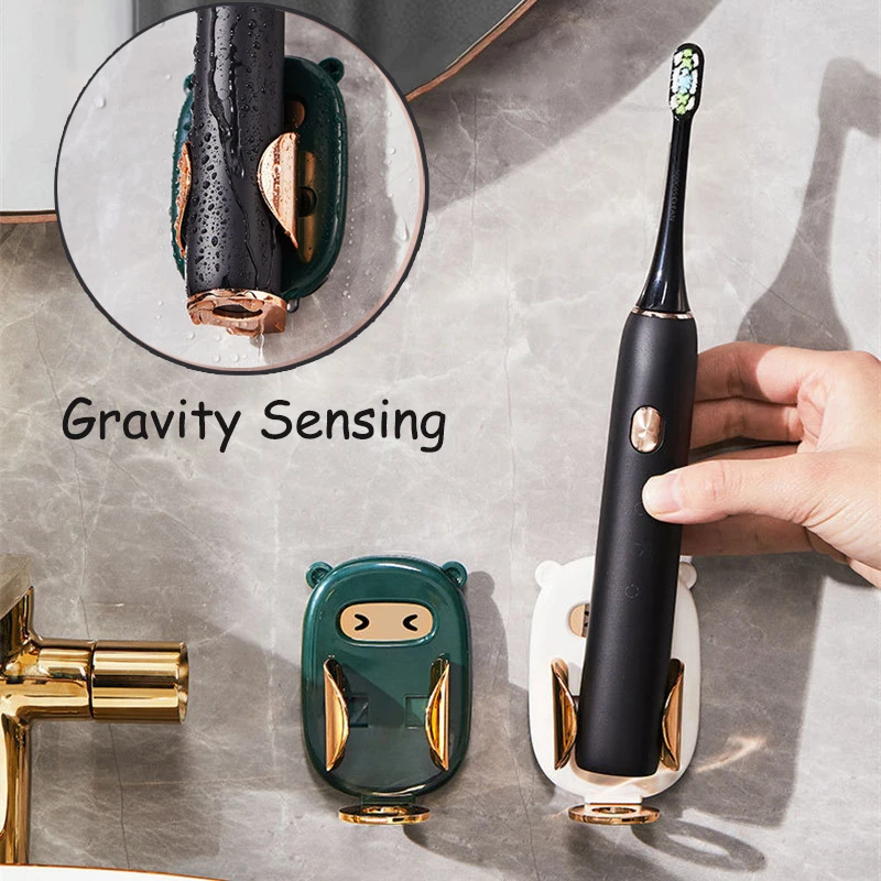 Gravity Sensor Electric Toothbrush Holder Wall Mounted Toothbrush Organizer Stand Drain Rack Bathroom Storage Shelf Accessories toothbrush holder bathroom storage rack