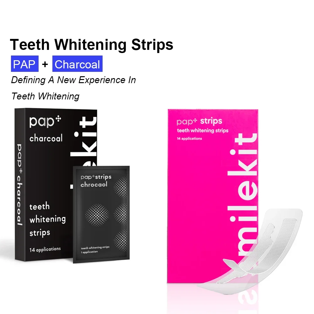 Dentistry Charcoal Teeth Whitening Strip Whitening Teeth Removing Yellowing Cleaning Teeth Oral Hygiene Care Tools 2 Boxes PAP+