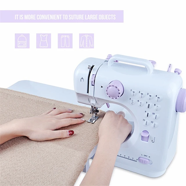 Mini Portable Sewing Machine with Extension Table Handheld Electric Sewing  Machines Adjustable 2-Speed Sewing Machine for Kids Beginner and Home, Easy