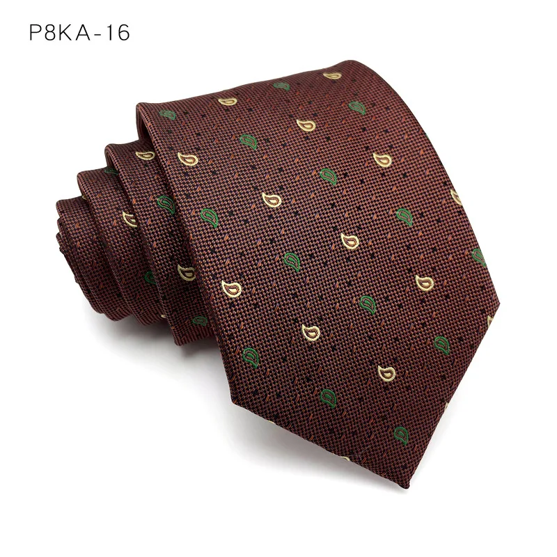 Luxus 8cm Herren Krawatte Blumen Paisley Krawatten für Mann Bräutigam Groom sman Jacquard gewebte Krawatte formelle Business-Party-Accessoires – Detail 21