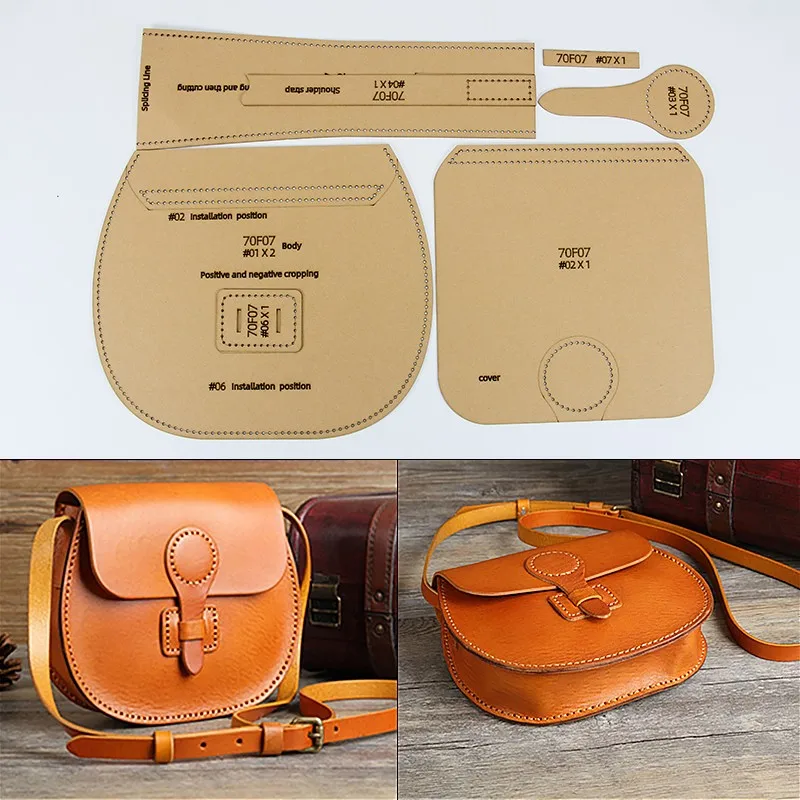Vintage Shoulder Bag Handmade Leather Stencil Paper Templates DIY Handbag Leather Pattern Template outil pour le cuir
