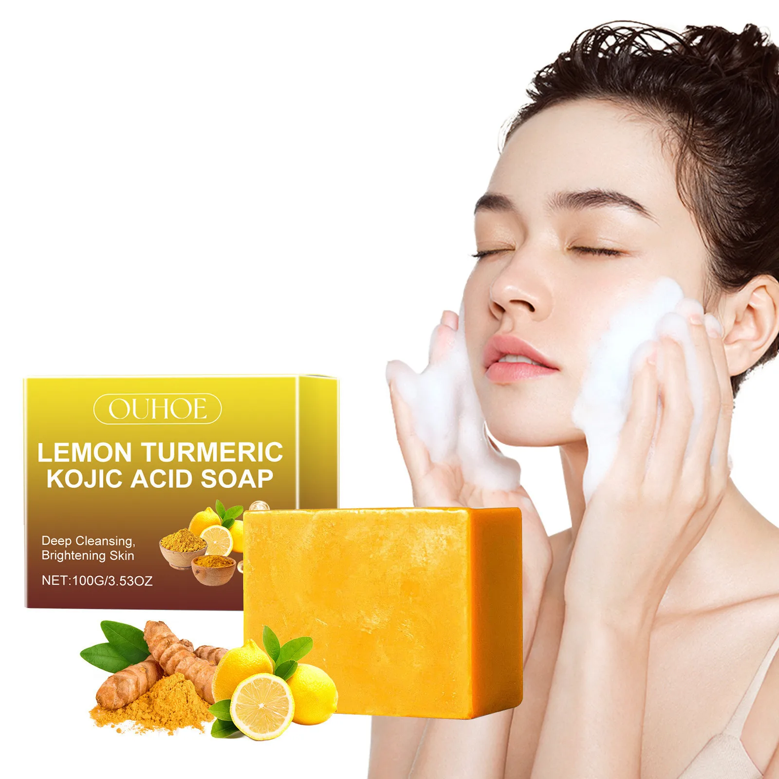 Lemon Turmeric Kojic Acid Brightening Soap 4