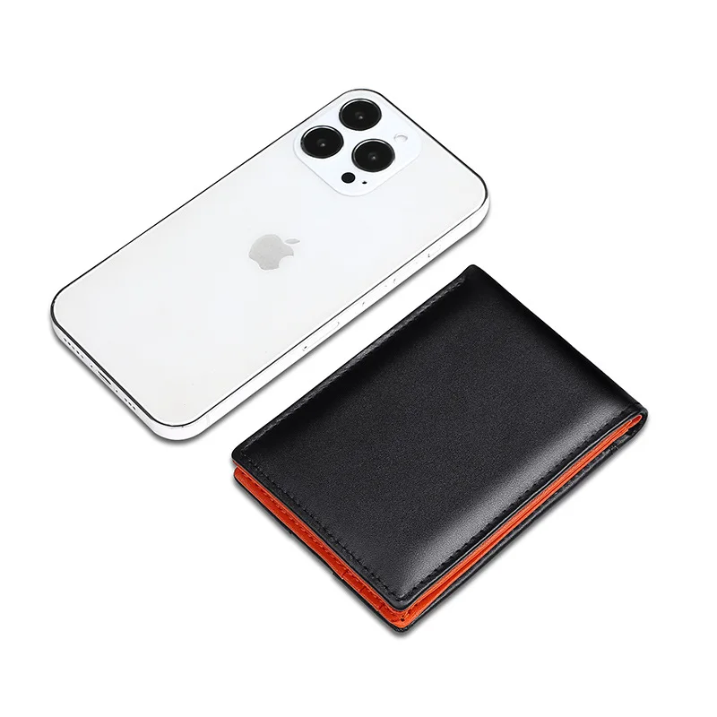 Anti-theft Brush Money Holders Men's Leather Clip Luxury Wallet Genuine Clips For Compact Dolars Cards Holder Ultra-thin Man I