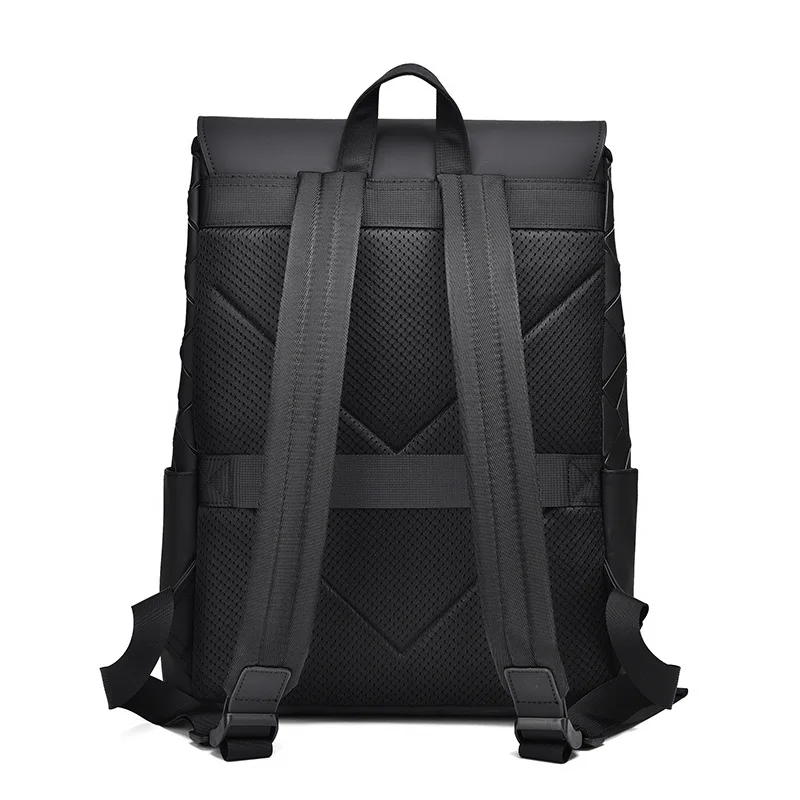 New waterproof PVC men's backpack trendy brand Lingge backpack large capacity student schoolbag fashion backpack street trend