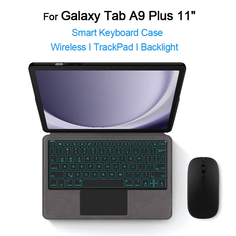 Magic Touchpad Keyboard For Samsung Galaxy Tab A9 Plus 11 Inch A9+ X210 X216B Portuguese Spanish Smart Keyboard Stand Case Cover