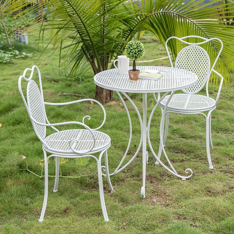 Conjunto de tres piezas para balcón nórdico, mesa y silla de jardín al aire libre, combinación de ocio, mesa y silla de jardín| - AliExpress