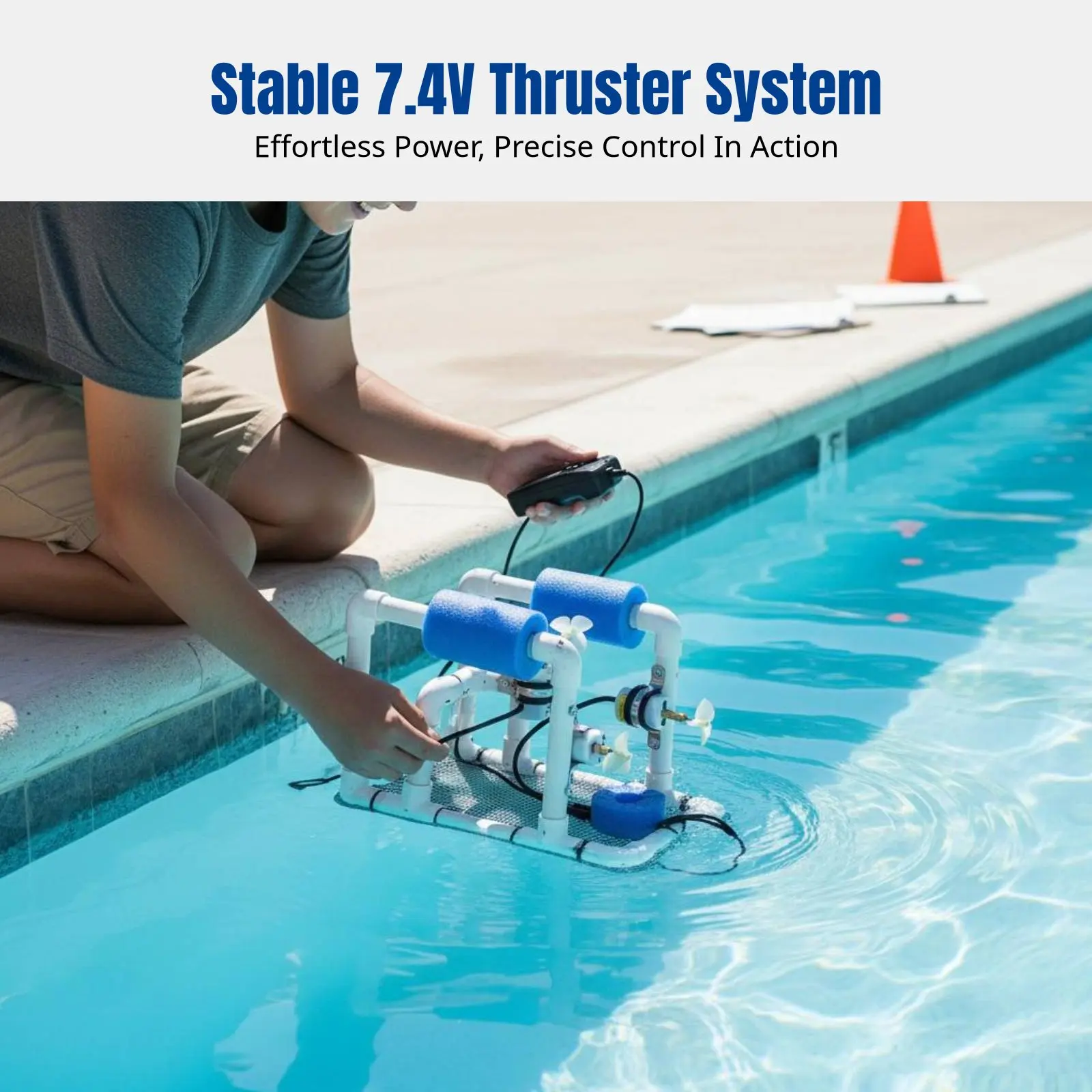 수중 ROV 로봇, DIY 학생 교육용 키트, 브러시드 추진기, 7.4V, 탐험, 10m/20m 케이블