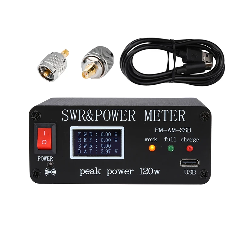 

FM AM SSB 1,8 МГц-50 МГц, мощность SWR, мощность со стандартным индикатором и измерителем мощности, пиковая мощность 120 Вт, счетчик мощности SWR