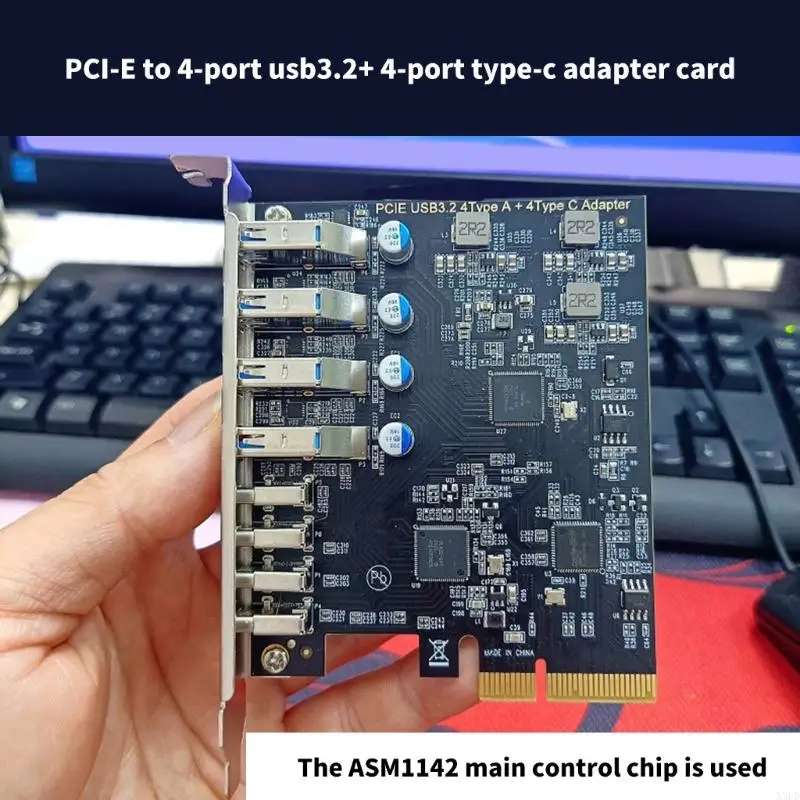 N3UD PCIe 4x USB 3.2 and 4x Type C Port Expansion Card Upgrades PC Connection