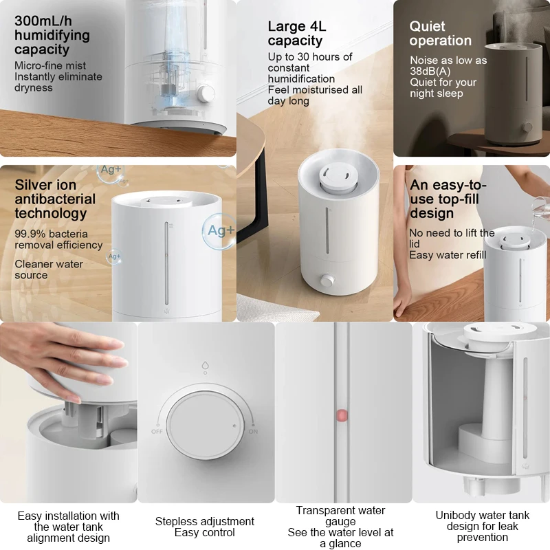 Humidificador De Aire Difusor de aire humidificador 3 boquilla ambientador  niebla pesada portátil para oficina en casa